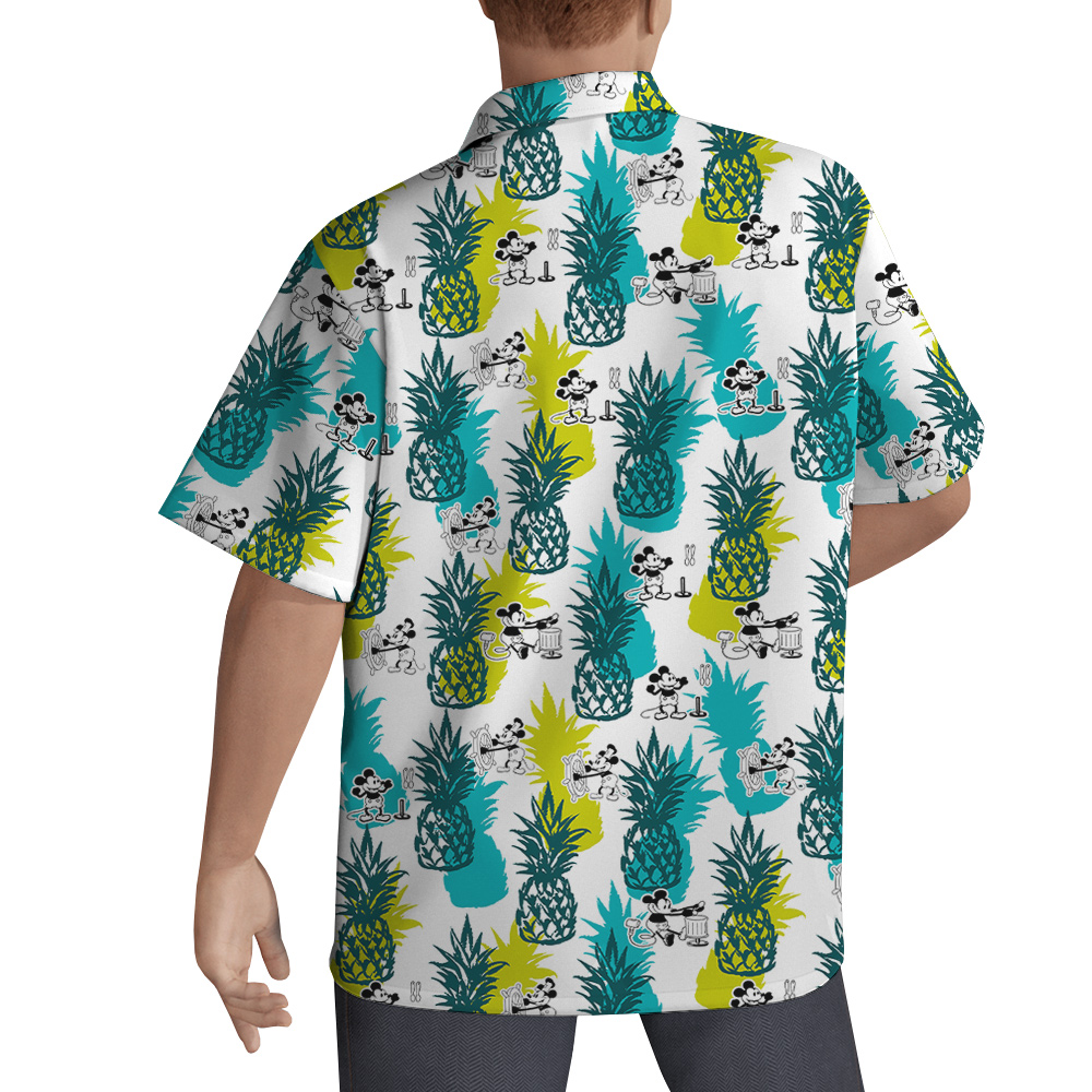 Steamboat Willie Mickey Mouse Pineapple Hawaiian Shirt