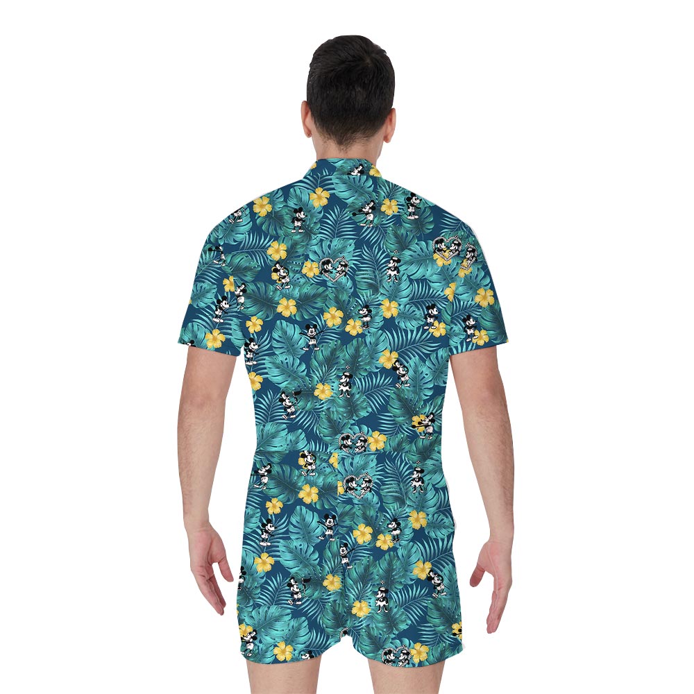 Tropical Mickey Mouse Steamboat Willie Men's Romper