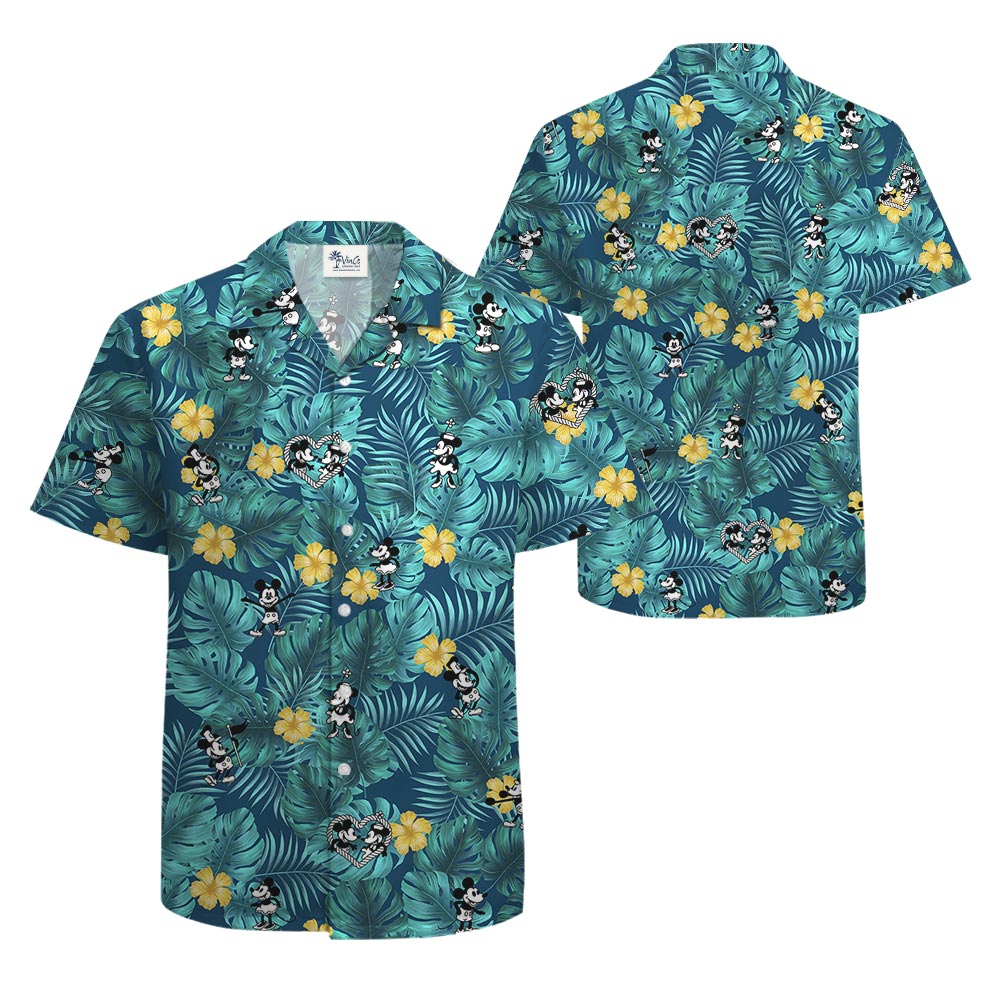 Steamboat Willie Mickey Mouse Tropical Men Shirt