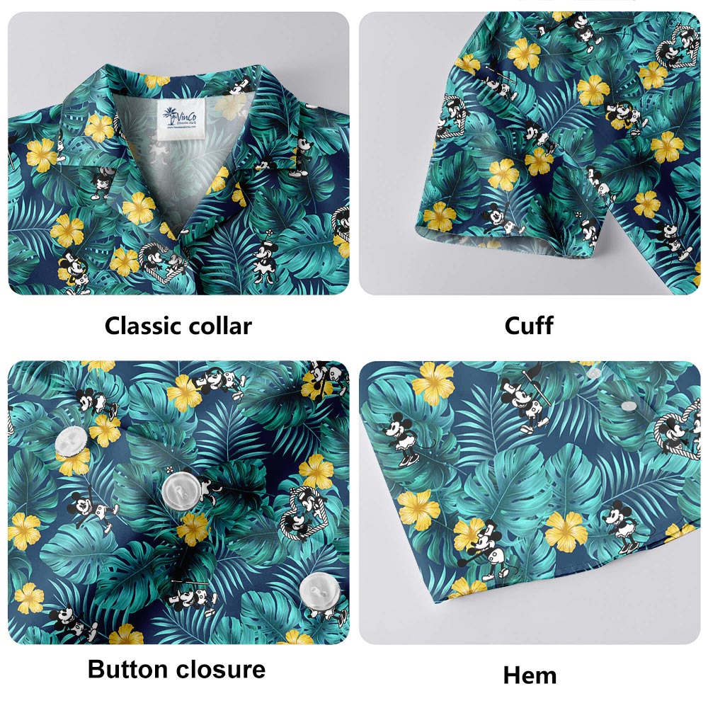 Steamboat Willie Mickey Mouse Tropical Men Shirt