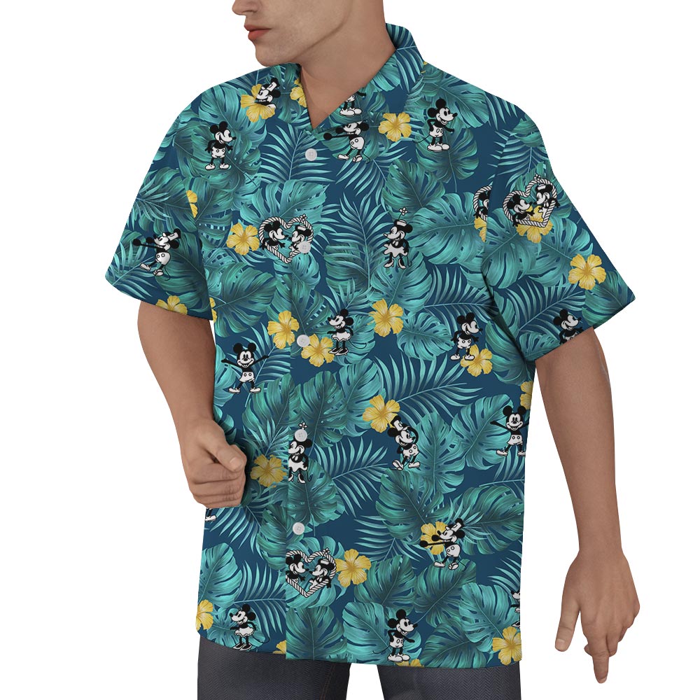 Steamboat Willie Mickey Mouse Tropical Men Shirt