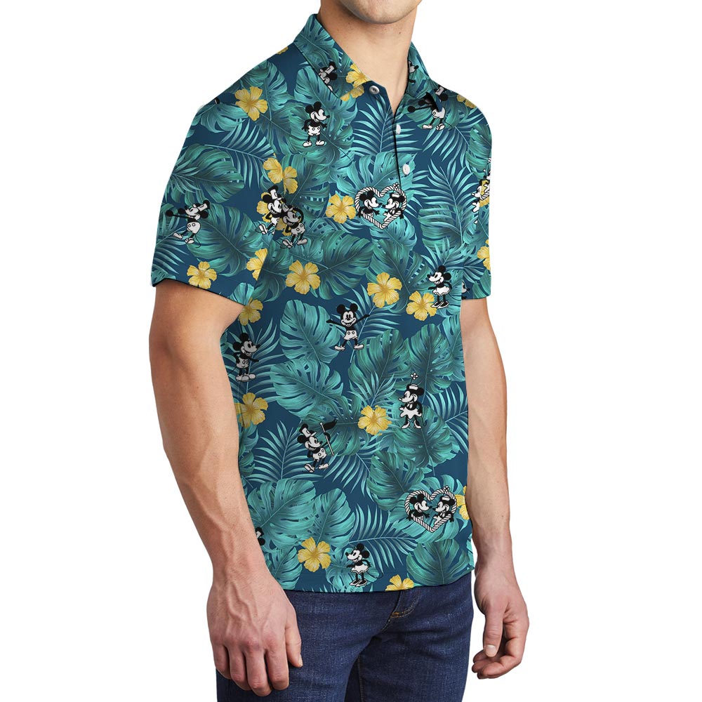 Mickey Mouse Steamboat Willie Men's Tropical Polo Shirt