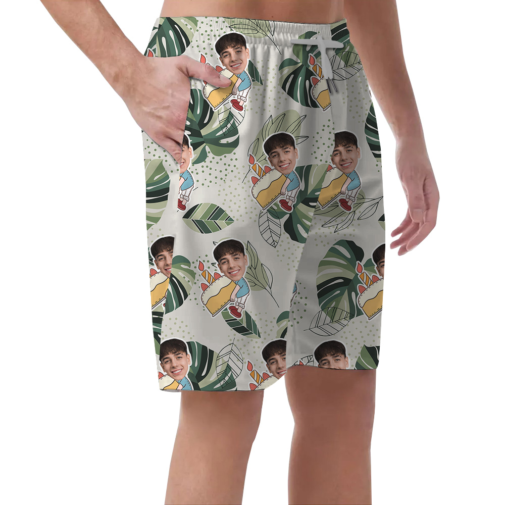 Special Day Custom Hawaiian Men Short with Faces and Age