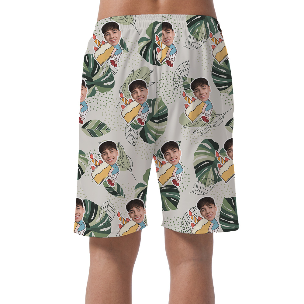 Special Day Custom Hawaiian Men Short with Faces and Age