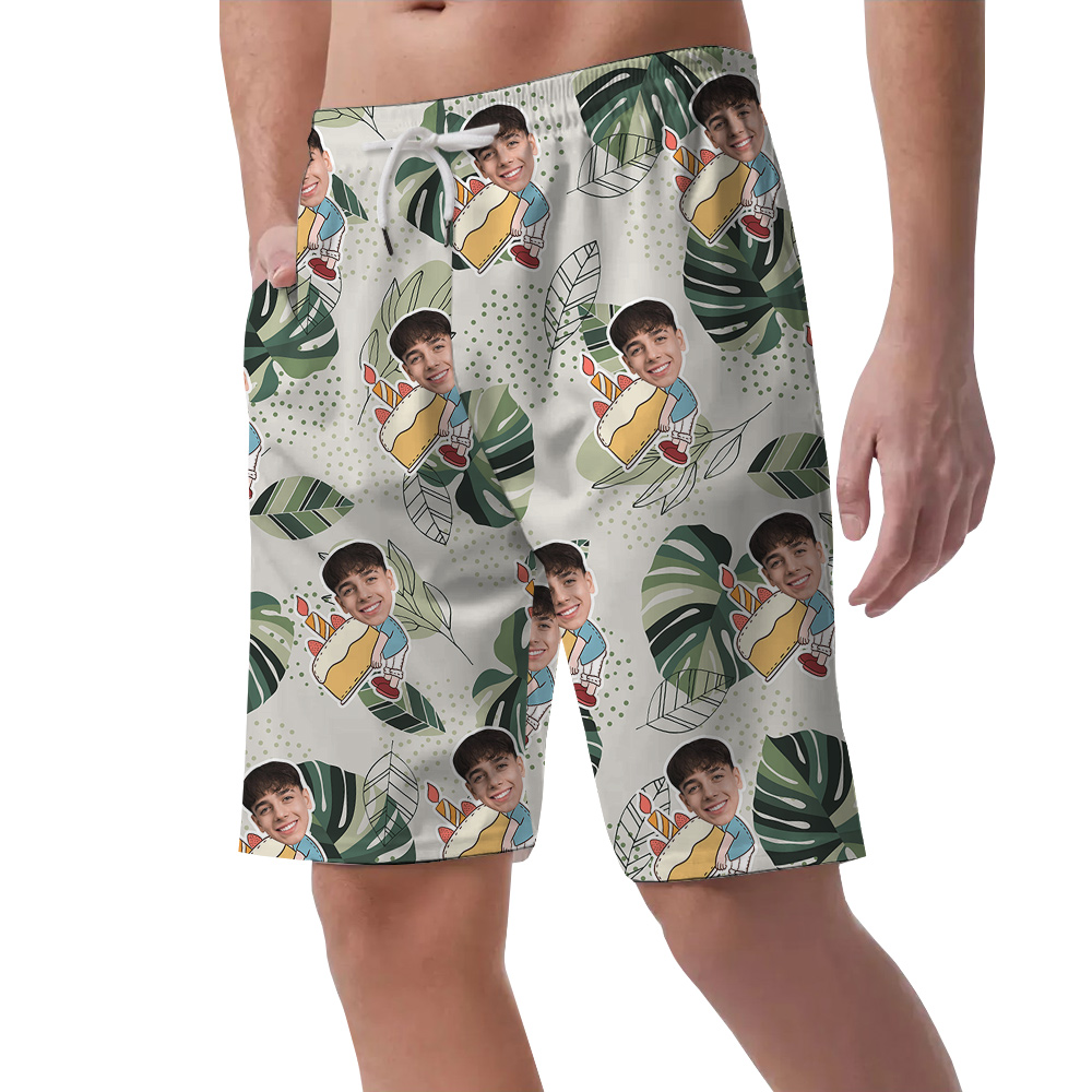 Special Day Custom Hawaiian Men Short with Faces and Age