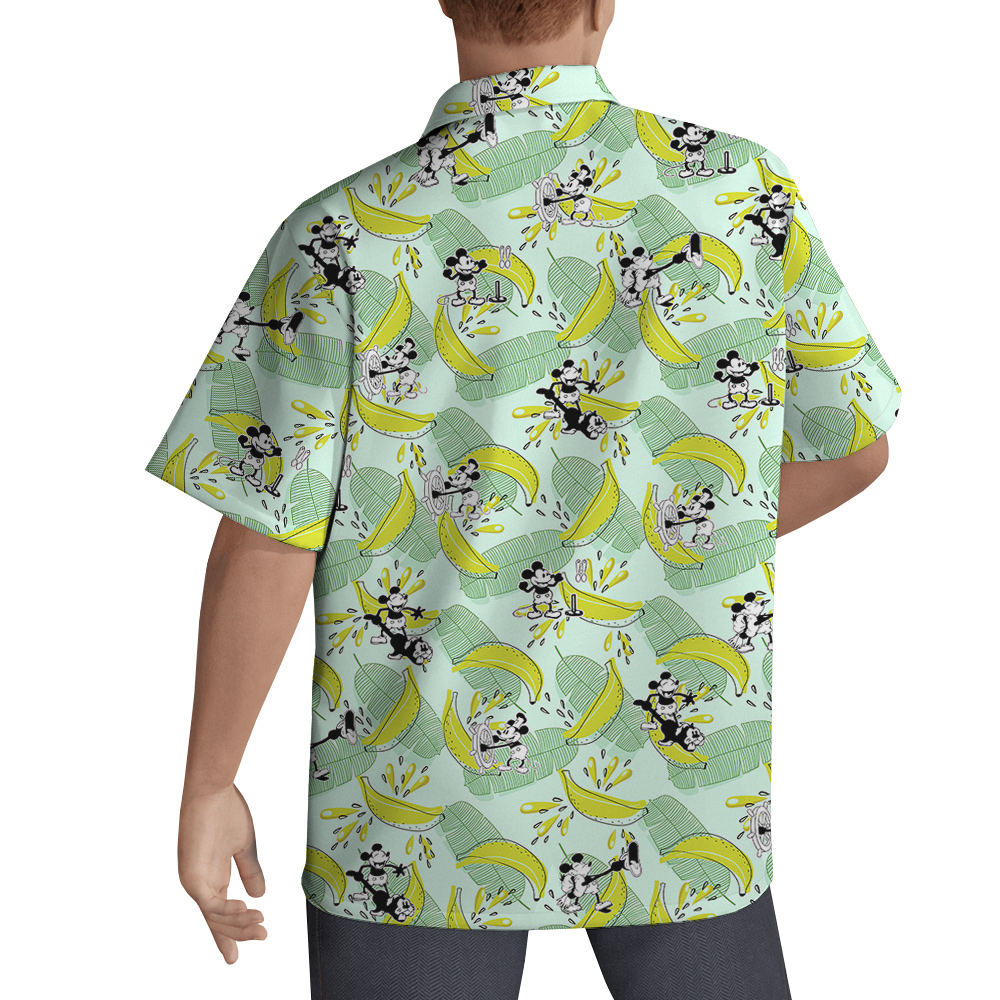 Funny Mickey Steamboat Willie Banana Hawaiian Shirt