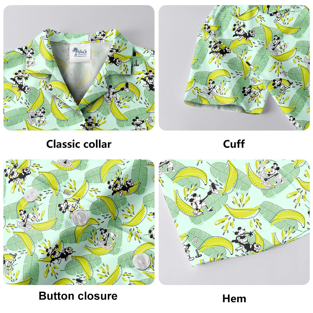 Funny Mickey Steamboat Willie Banana Hawaiian Shirt
