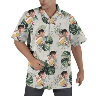 Custom Hawaiian Men’s Shirt for Birthday with Face and Age