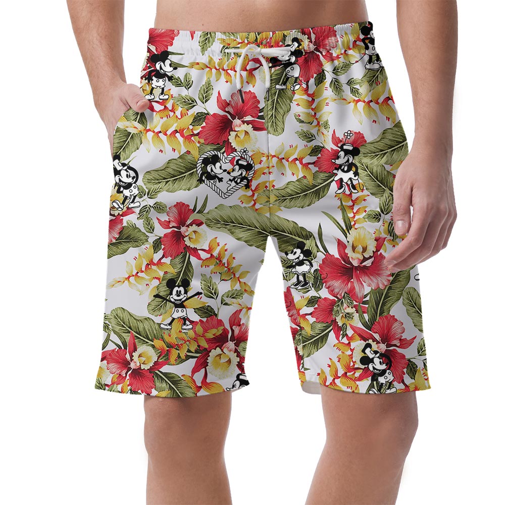Cool Men's Beach Shorts Hawaiian Mickey Mouse Steamboat Willie - variant image 1
