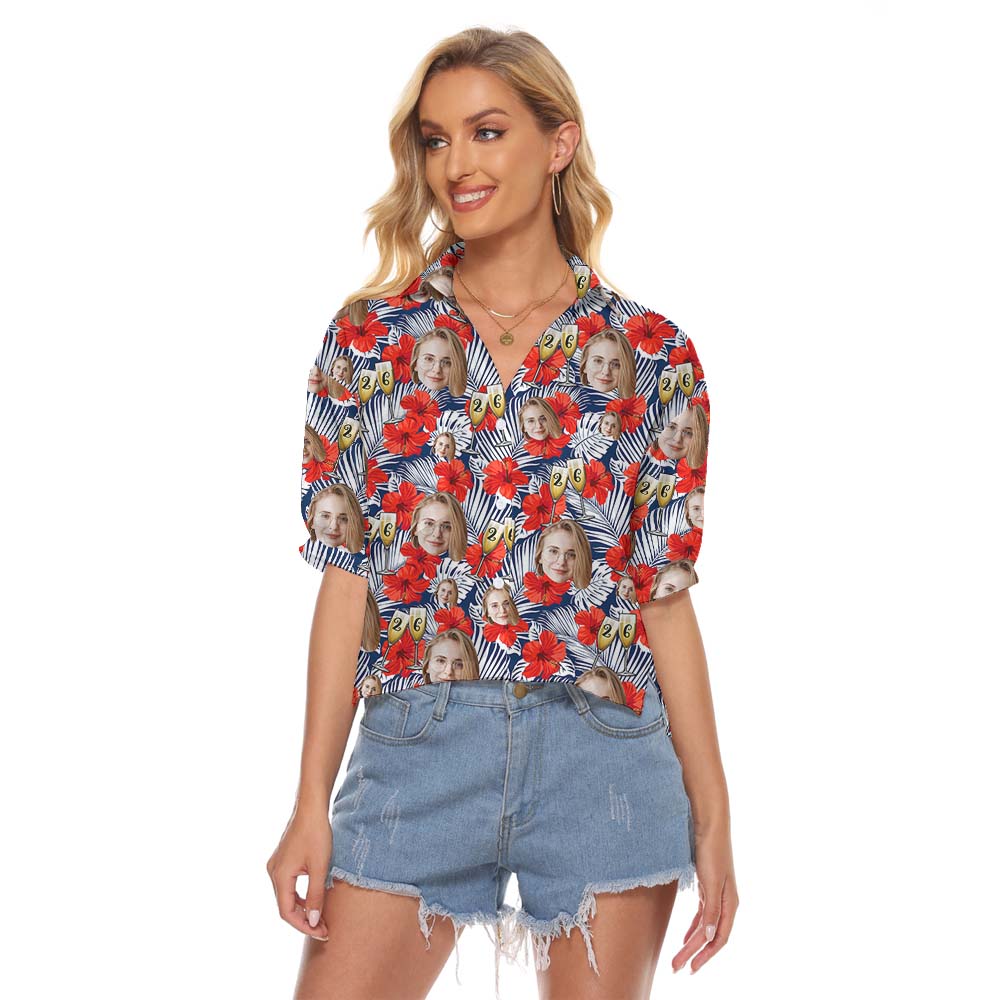 Custom Face Birthday And Year Women's Crop Top - variant image 1