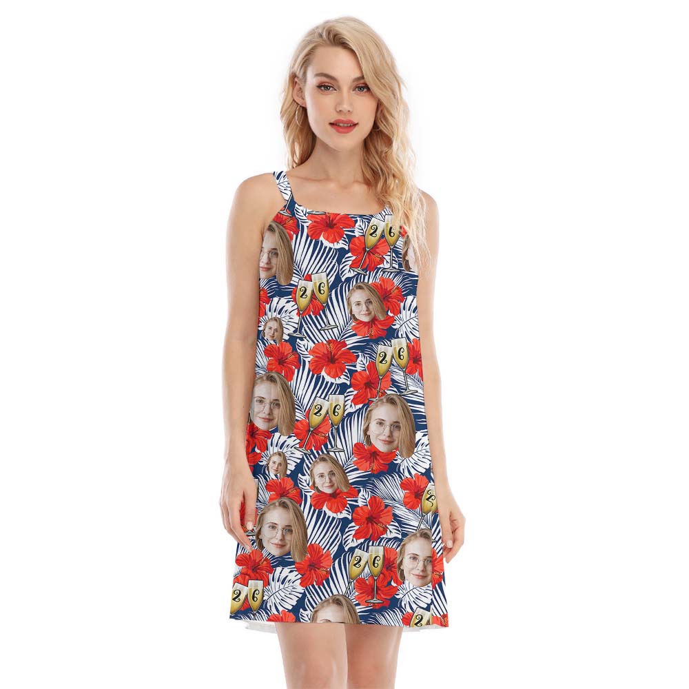 Custom Birthday Photo And Age Women Cami Dress - variant image 1