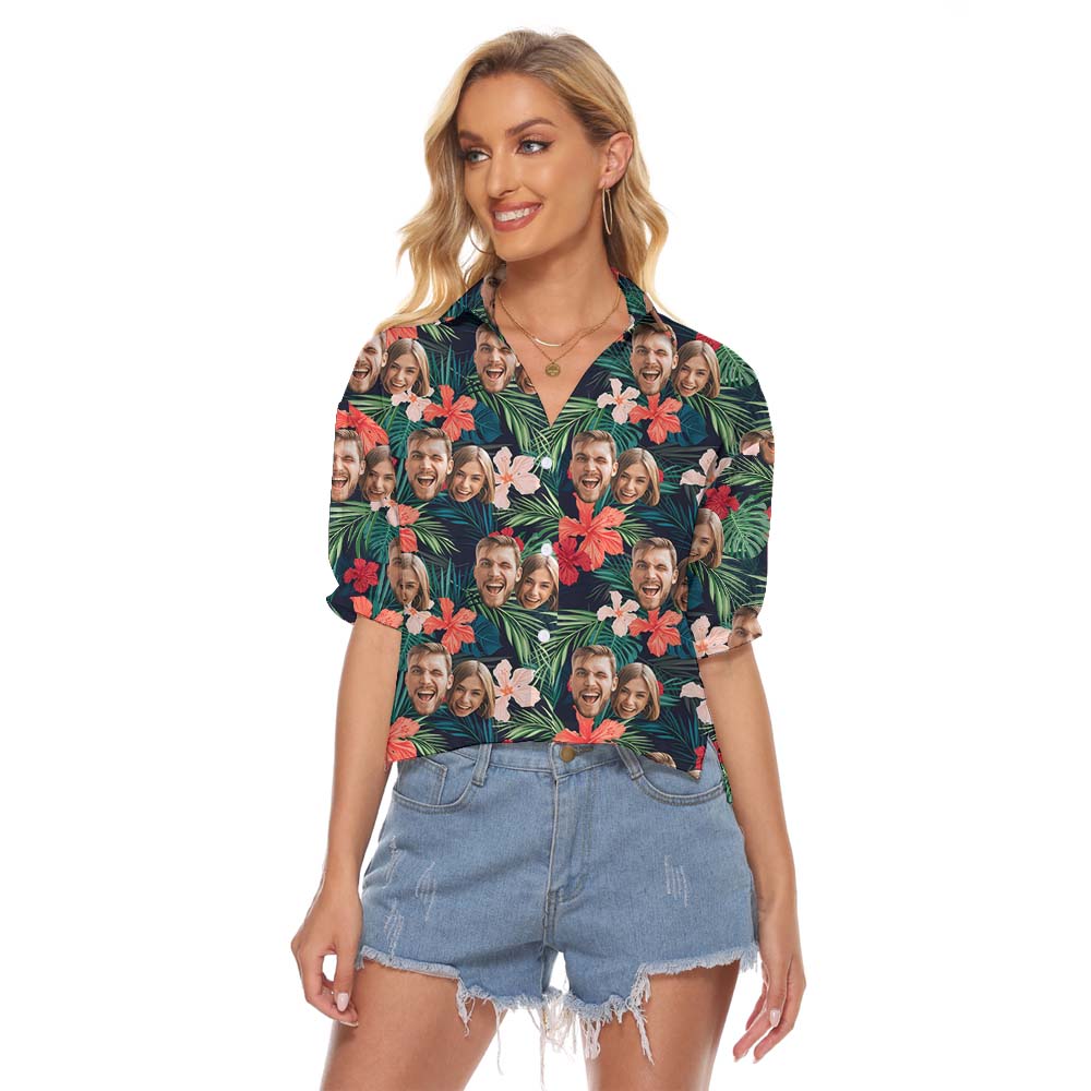 Custom 2 Faces Floral And Tropical Button Up Shirt - variant image 1