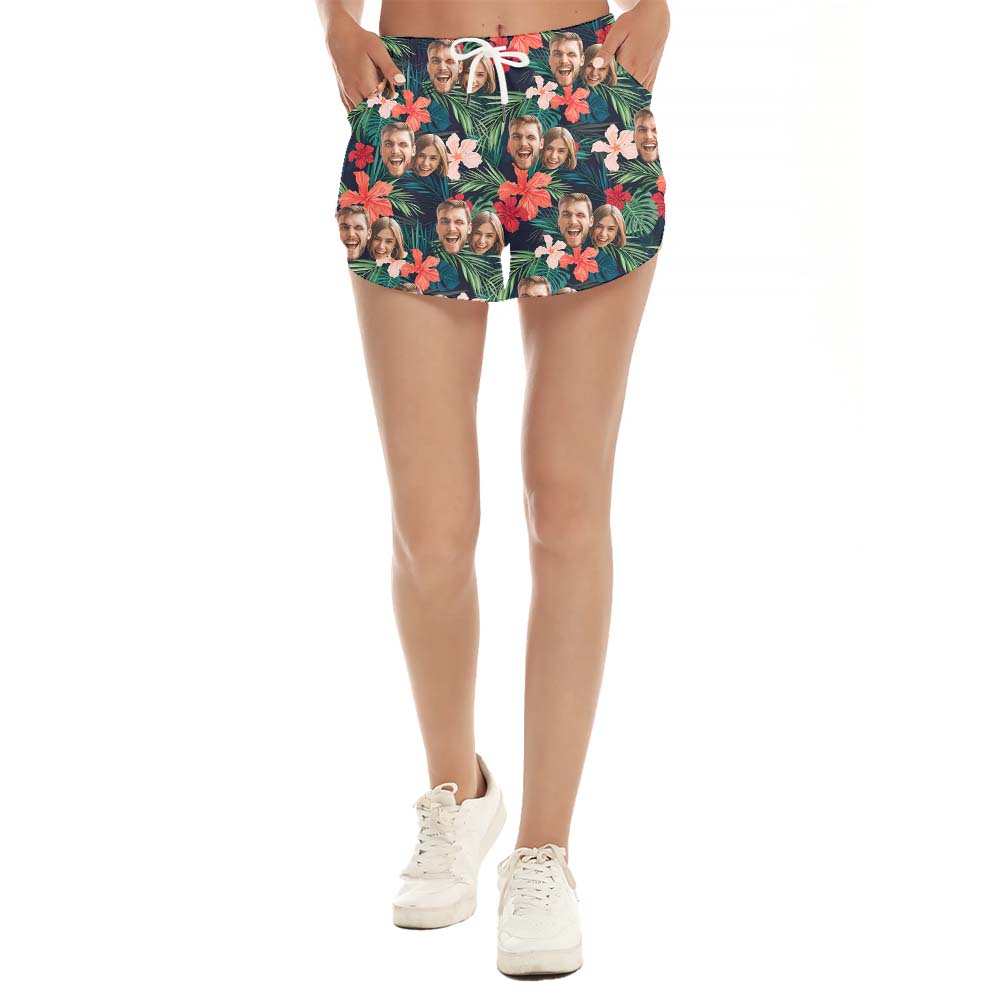 Custom Tropical Couple Faces Women's Shorts - variant image 1
