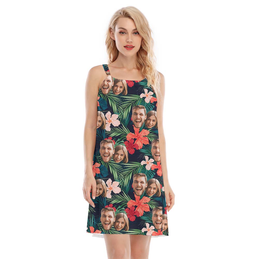 Floral Tropical Women's Cami Dress Customized Face - variant image 1
