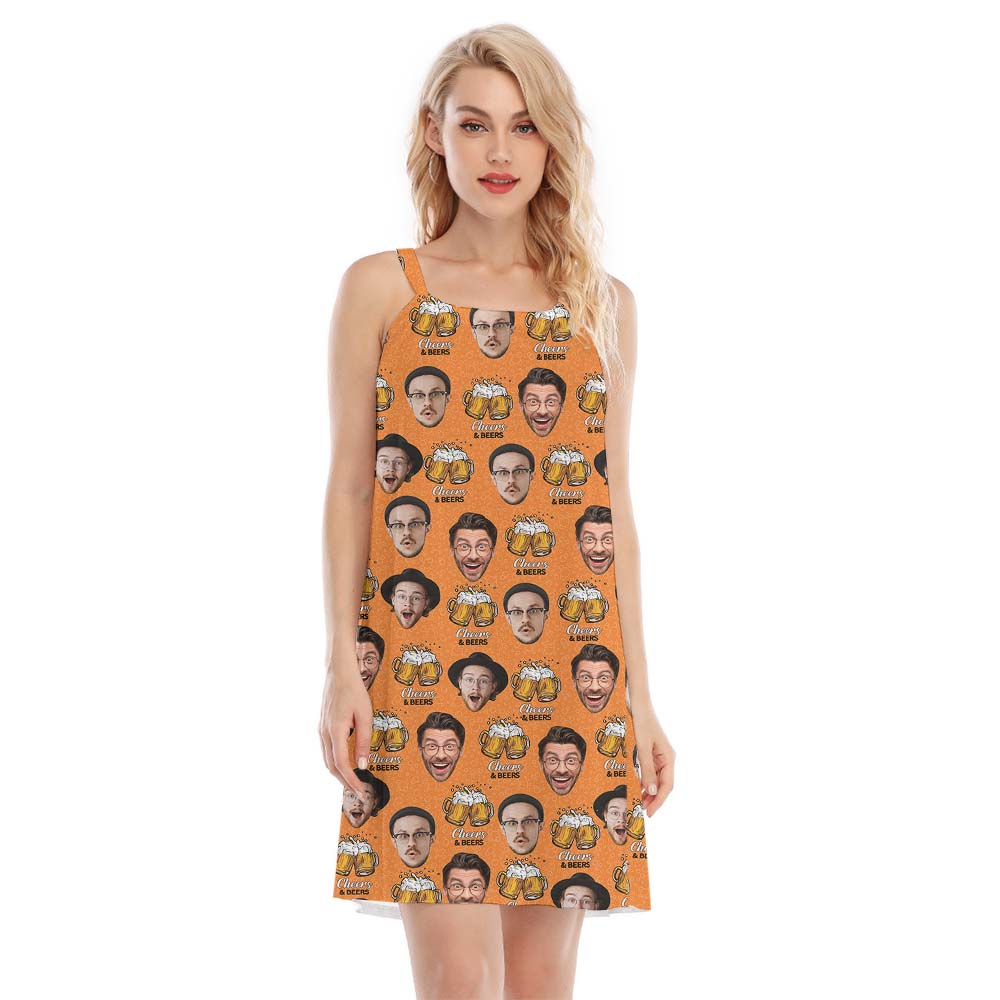 Custom Beer Cheer Face Cami Dress For Women - variant image 1