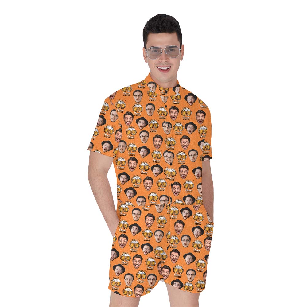 Custom Multiple Faces Beer Men's Romper - variant image 1
