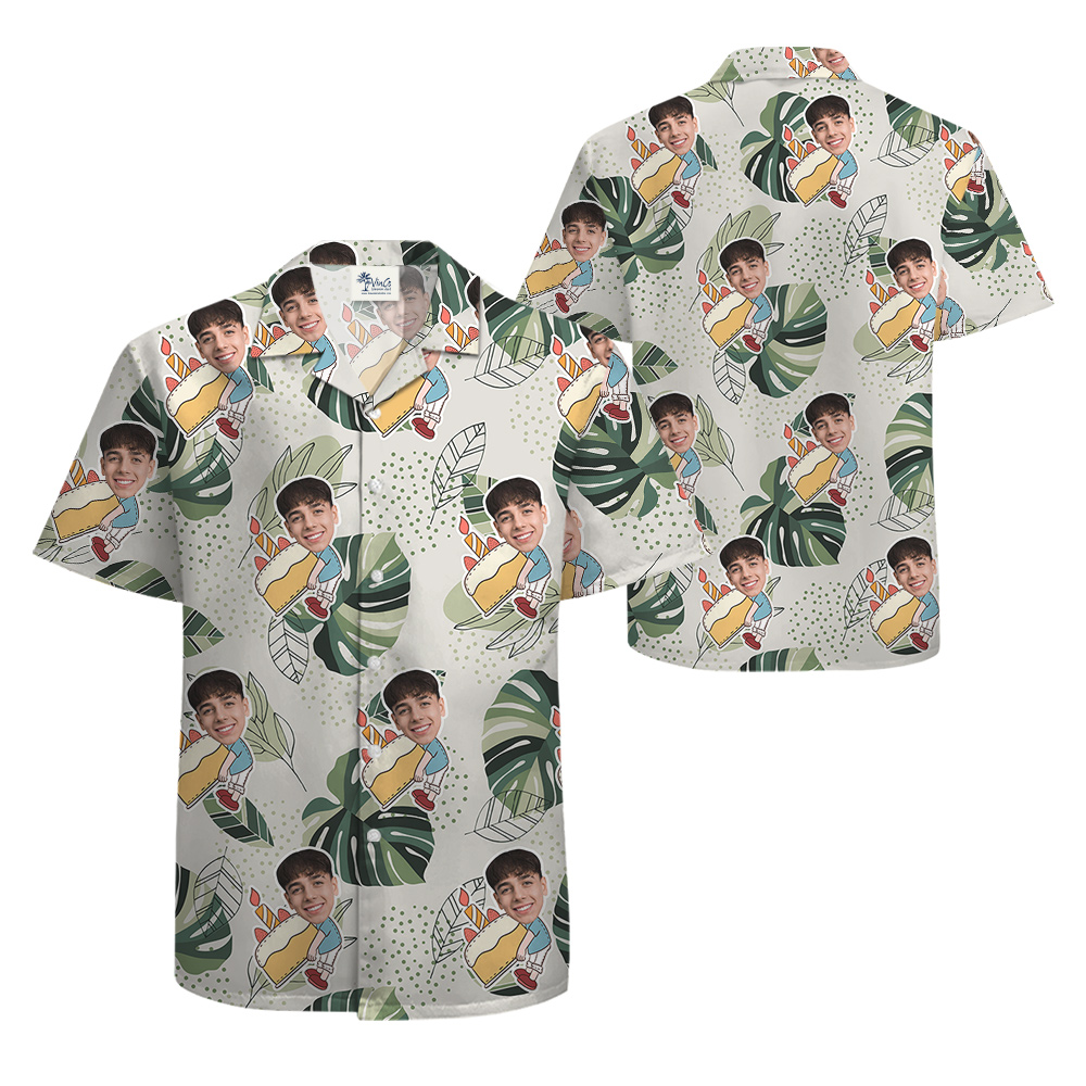 Custom Hawaiian Men’s Shirt for Birthday with Face and Age