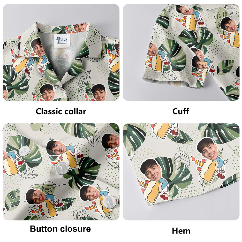 Custom Hawaiian Men’s Shirt for Birthday with Face and Age