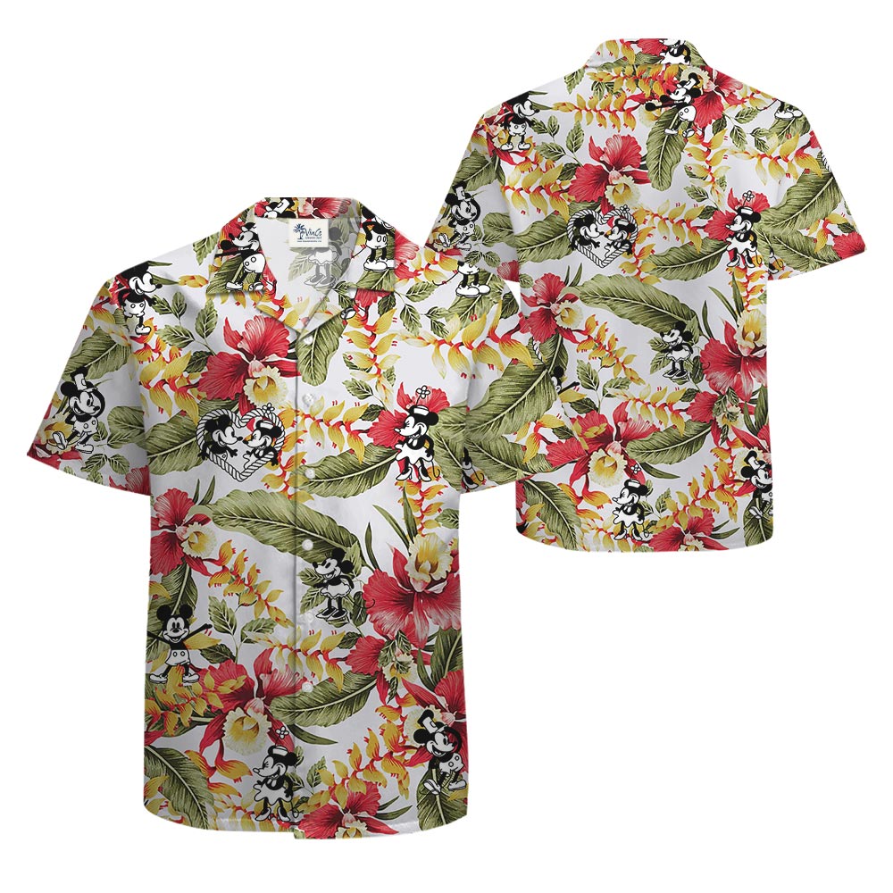 Tropical Men's Shirt With Mickey Mouse Steamboat Willie