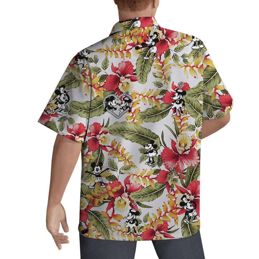 Tropical Men's Shirt With Mickey Mouse Steamboat Willie