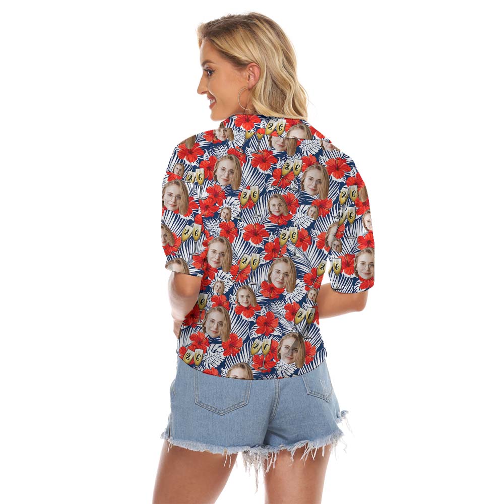 Custom Face Birthday And Year Women's Crop Top