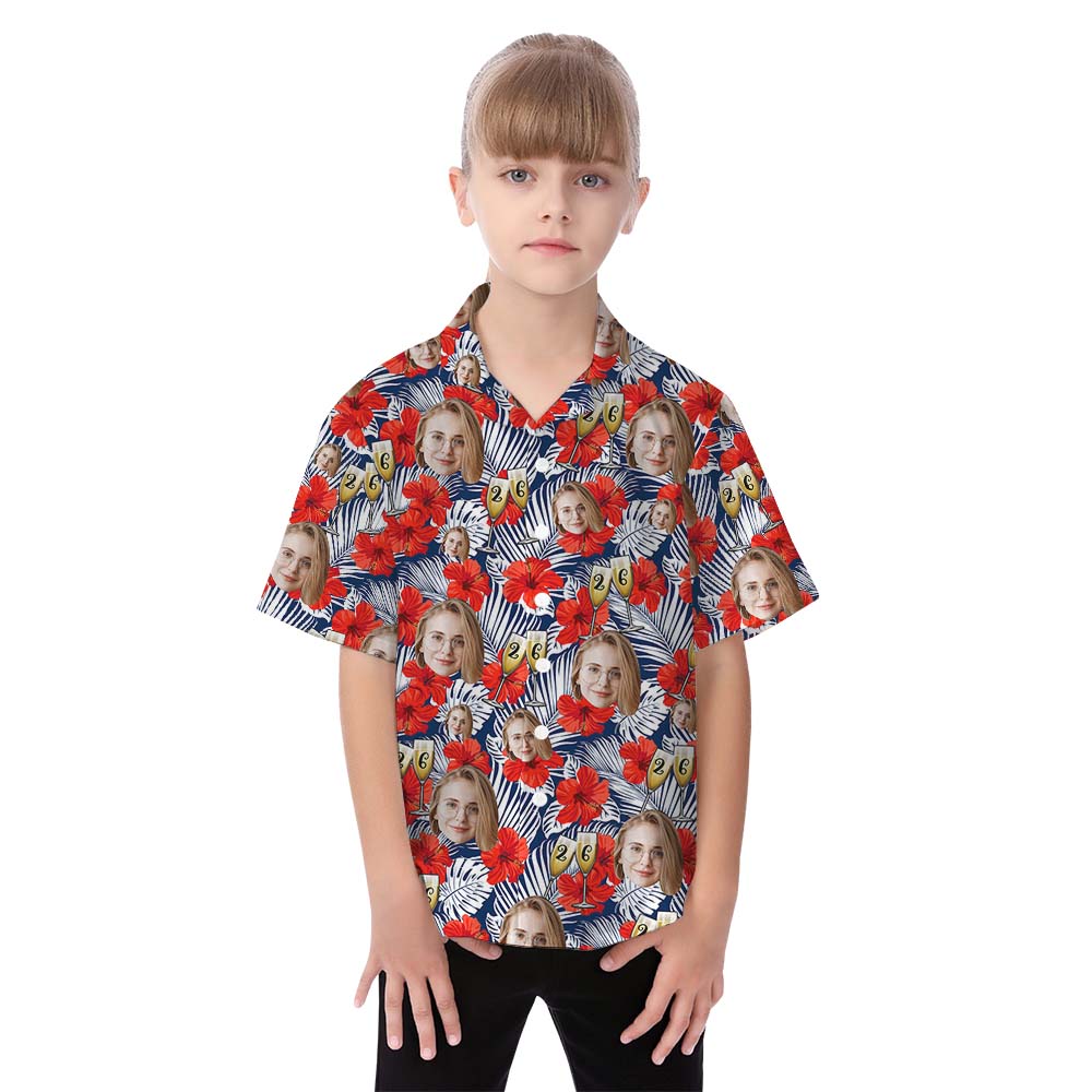 Custom Face Anniversary Matching Family Hawaiian Shirt