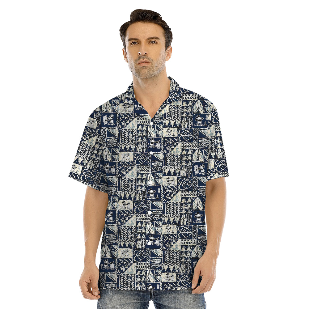 Steamboat Willie Mickey Mouse Vintage Tapa Matching Family Hawaiian Outfits