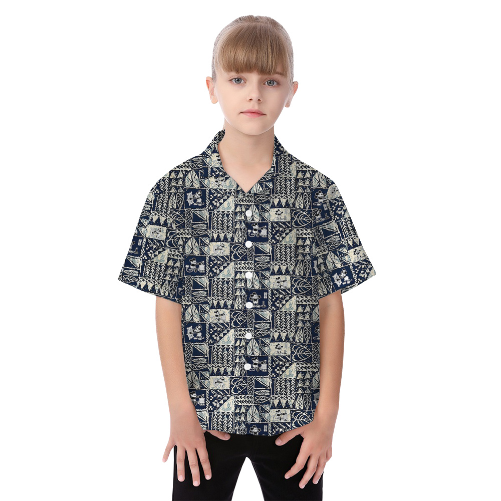 Steamboat Willie Mickey Mouse Vintage Tapa Matching Family Hawaiian Outfits