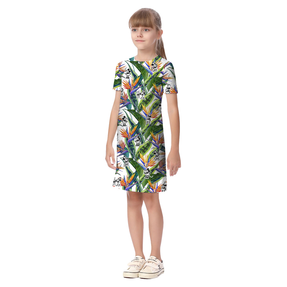 Bird Of Paradise Patterns Mickey Steamboat Willie Matching Family Hawaiian Outfits