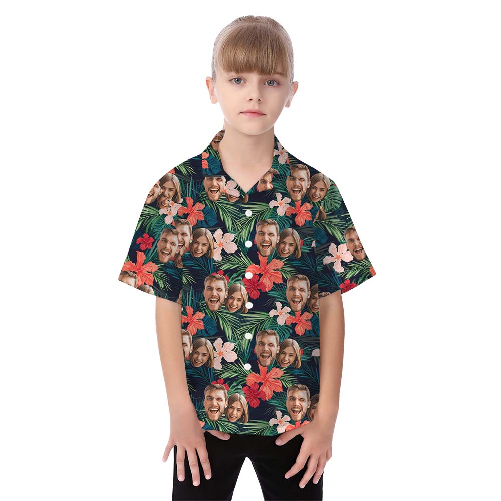 Custom Face Tropical And Floral Matching Family Hawaiian Outfits