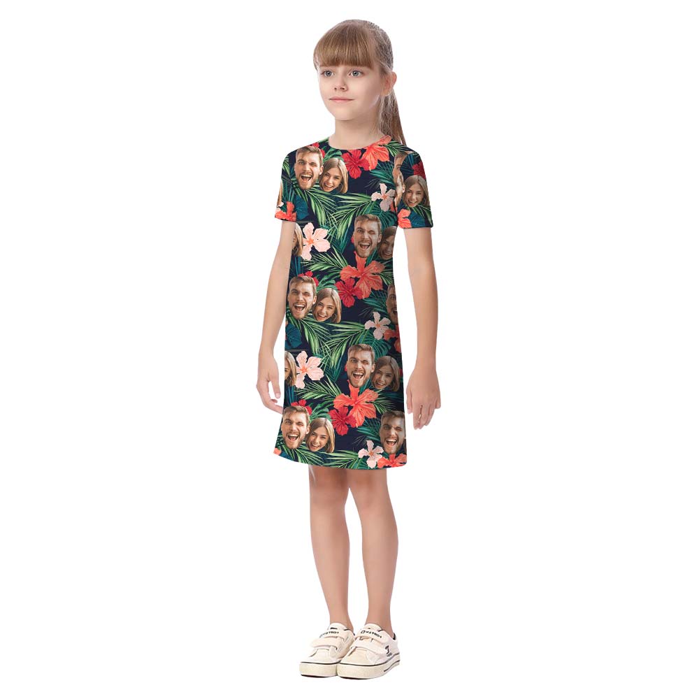 Custom Face Tropical And Floral Matching Family Hawaiian Outfits
