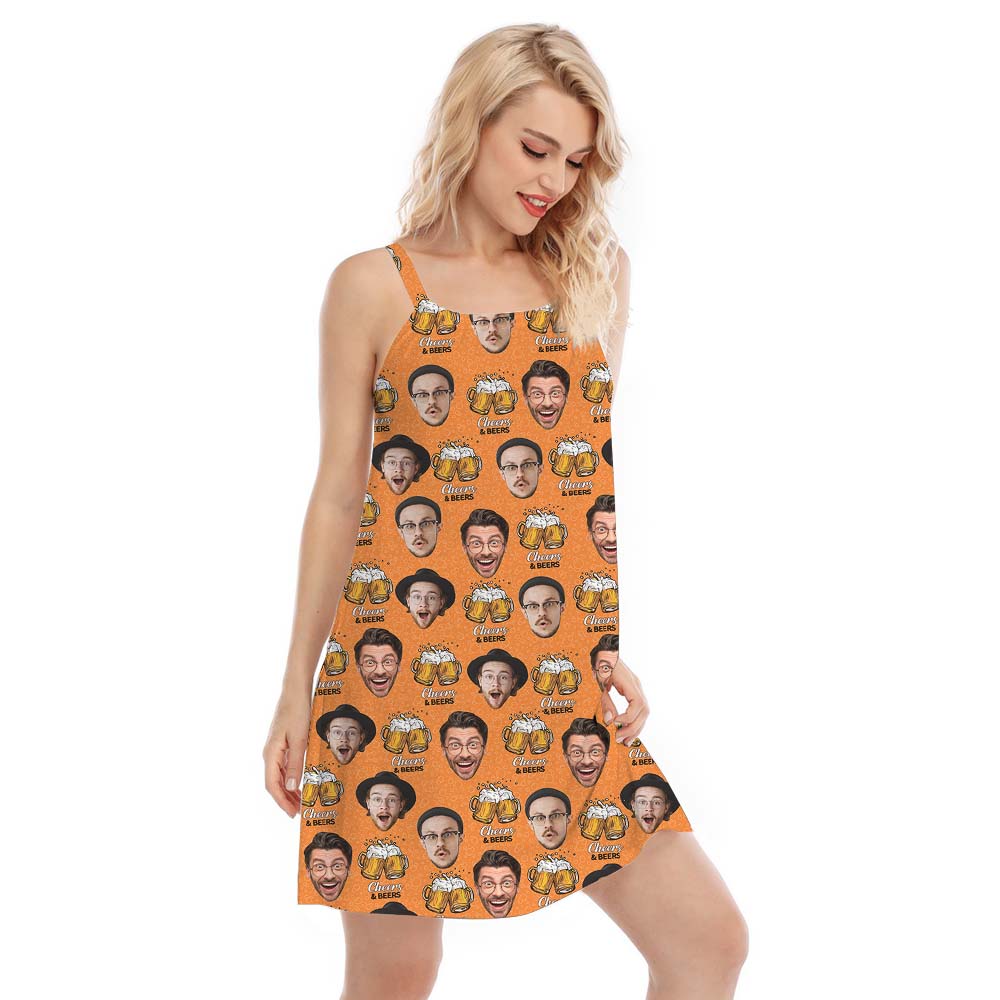 Custom Beer Cheer Face Cami Dress For Women
