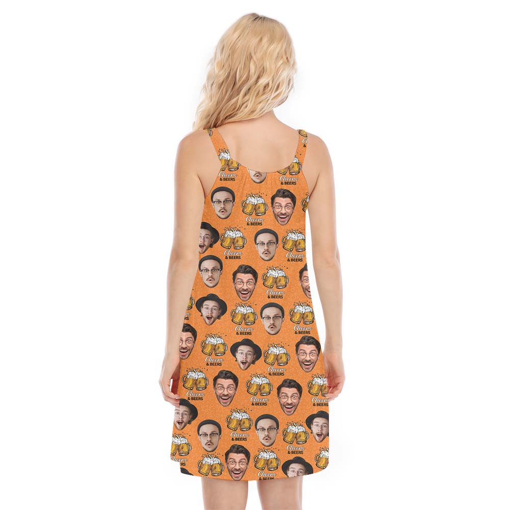 Custom Beer Cheer Face Cami Dress For Women