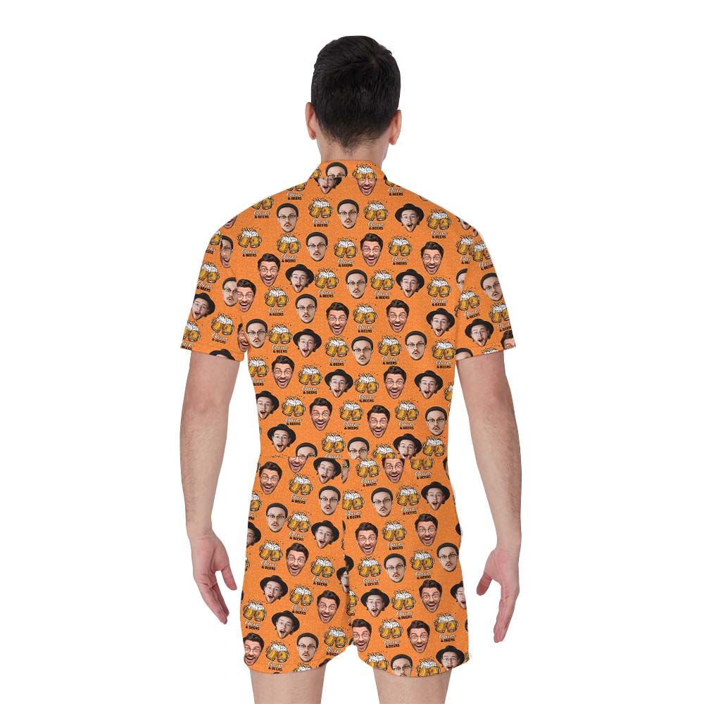 Custom Multiple Faces Beer Men's Romper