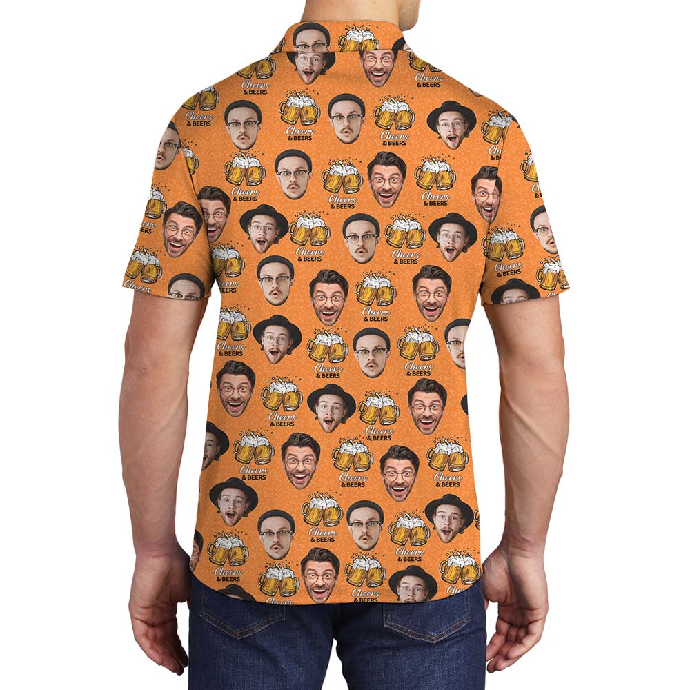 Custom 2 Faces Beer Men's Polo Shirt