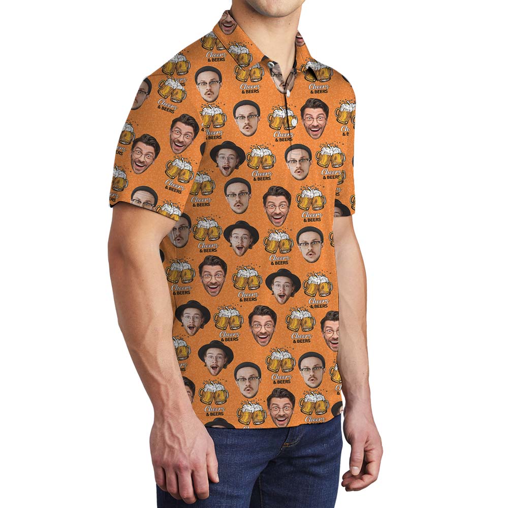 Custom 2 Faces Beer Men's Polo Shirt