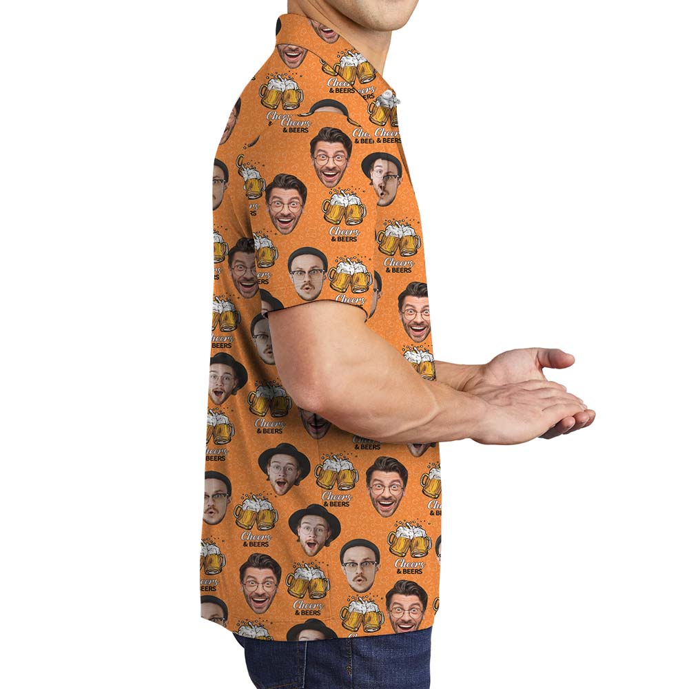 Custom 2 Faces Beer Men's Polo Shirt
