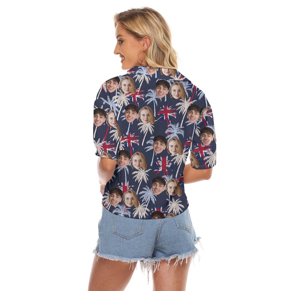 Custom Women's Hawaiian Shirt With Multiple Faces