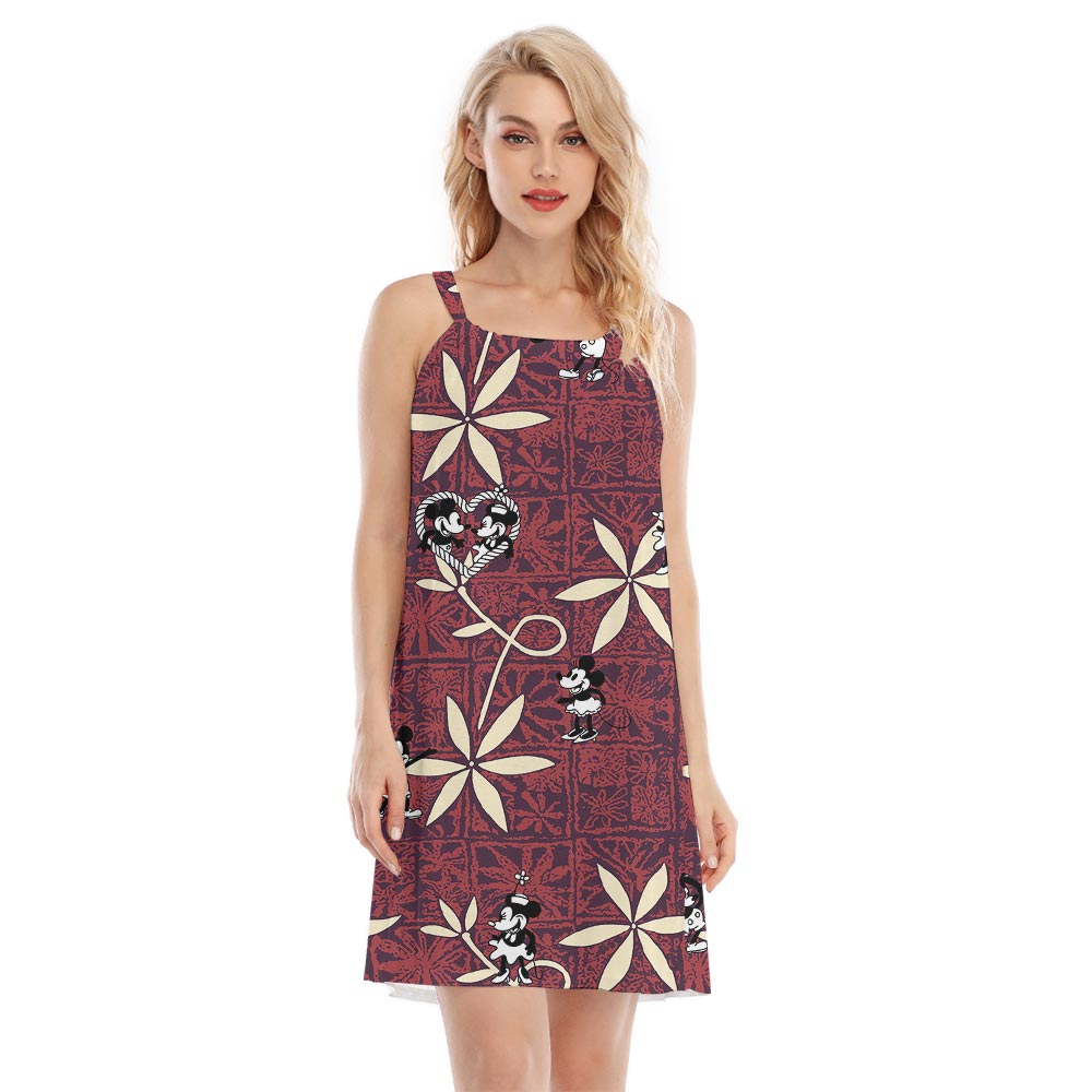 Cute Mickey Mouse Steamboat Willie Women's Hawaiian Dress - variant image 1