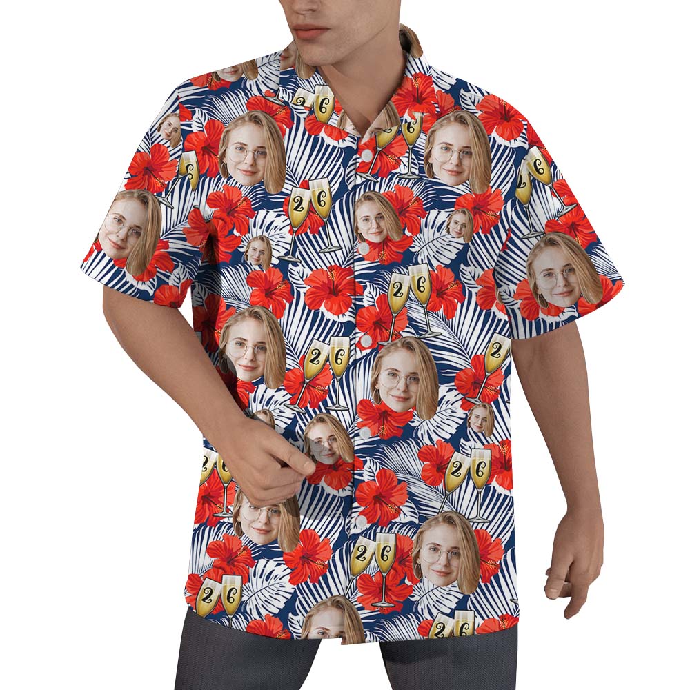 Custom Hawaiian Shirt With Birthday Photo - variant image 1
