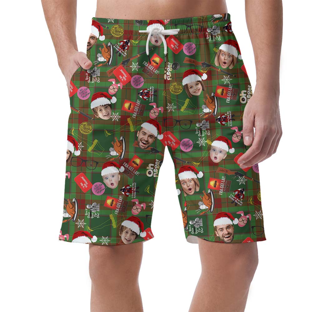 Christmas Santa Custom Men's Shorts With Multiple Faces - variant image 1