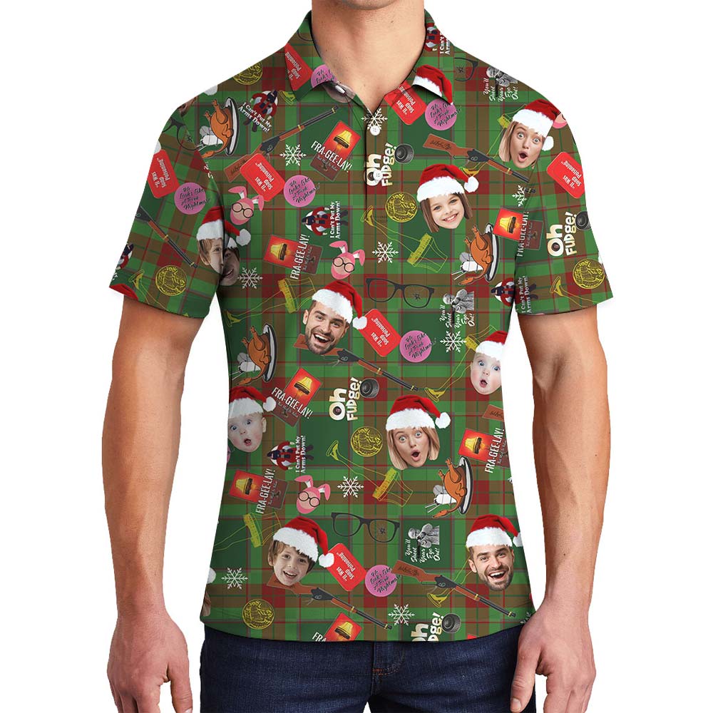 Santa Men's Polo Custom Multiple Faces - variant image 1