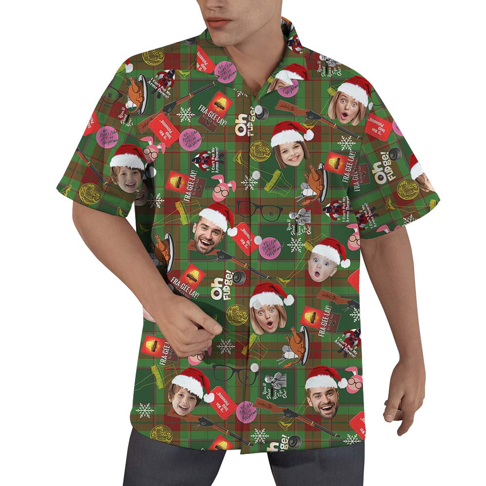 Santa Men Hawaiian Shirt Custom Multiple Face - variant image 1