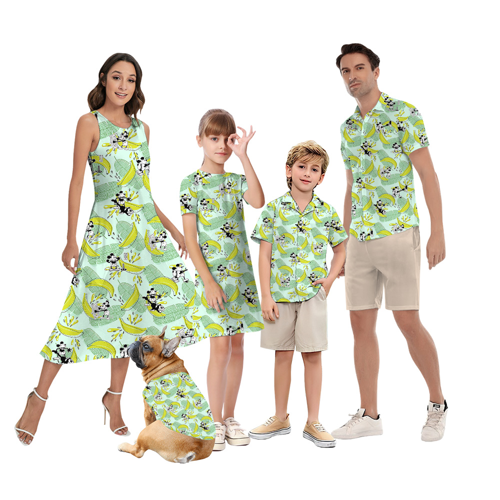 Steamboat Willie Mickey Tropical Banana Matching Family Hawaiian Outfits - variant image 1