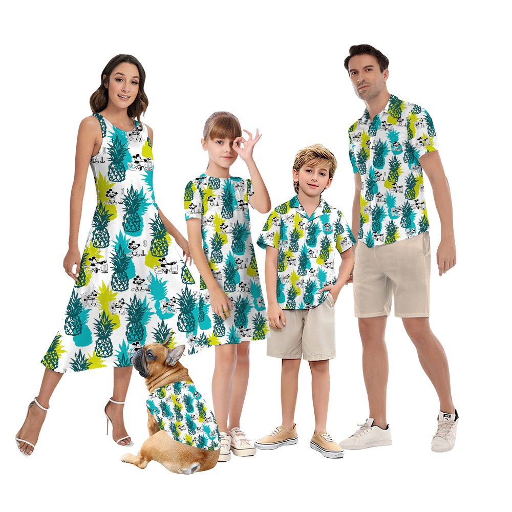 Cute Mickey Steamboat Willie Pineapple Family Matching Hawaiian Outfits - variant image 1