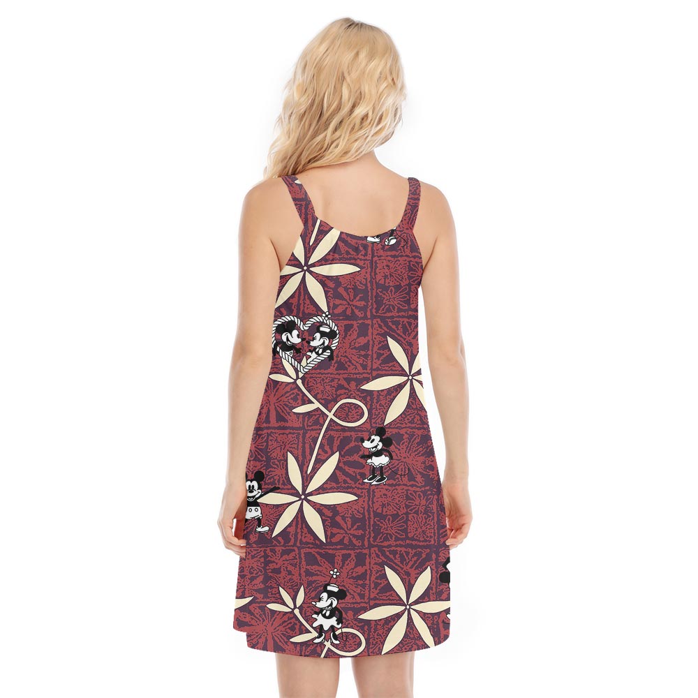 Cute Mickey Mouse Steamboat Willie Women's Hawaiian Dress