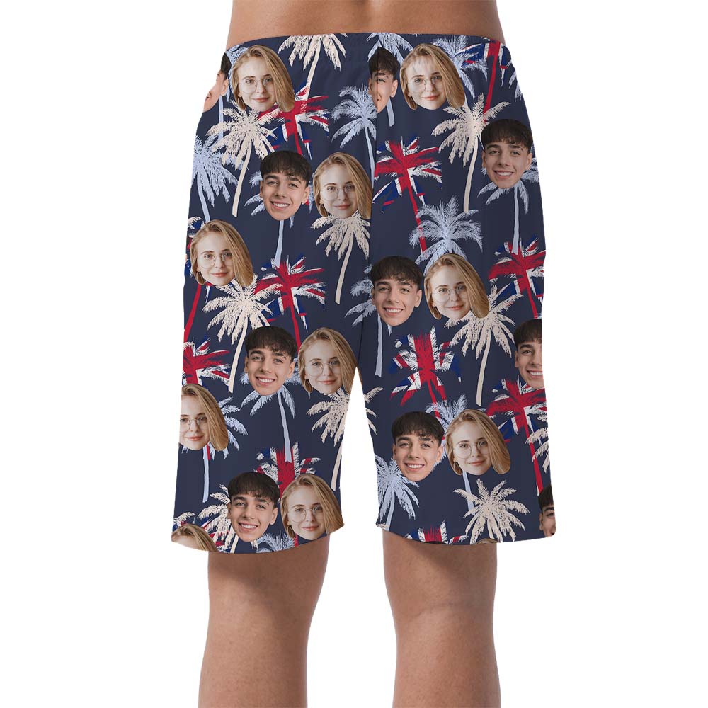 American Pride Men's Hawaiian Shorts With Faces
