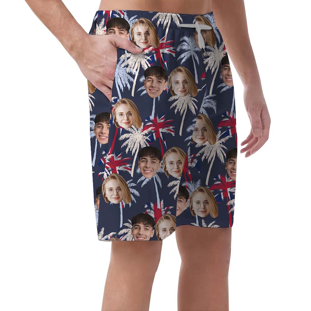 American Pride Men's Hawaiian Shorts With Faces
