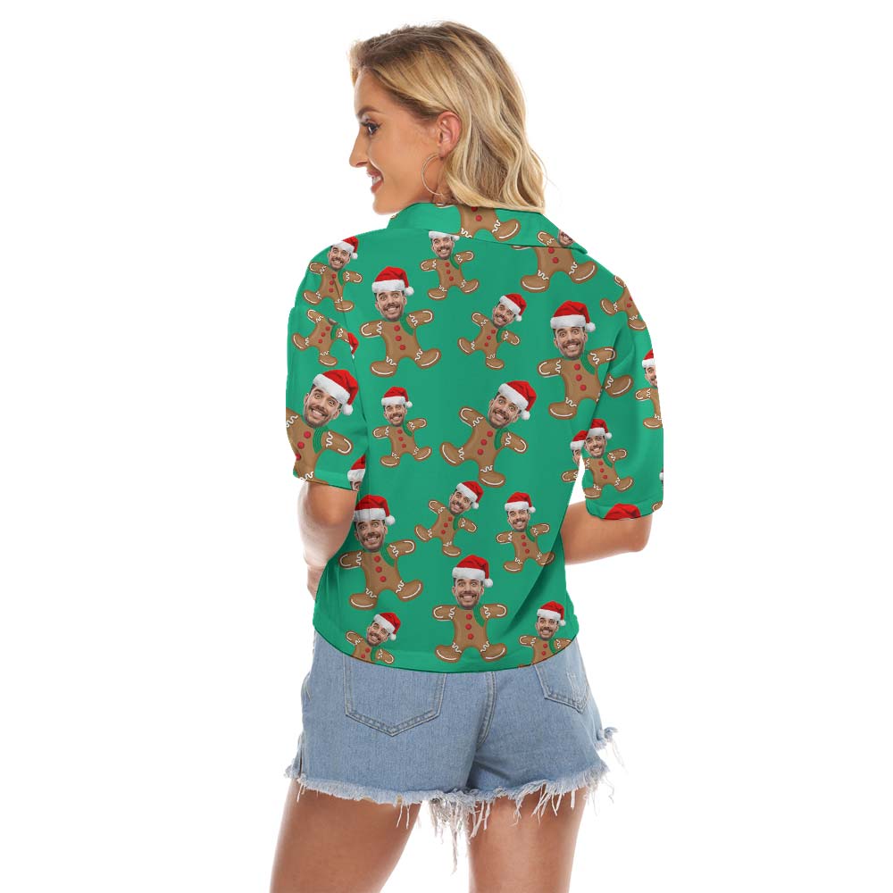 Custom Gingerbread Aloha Women's Cropped Shirt