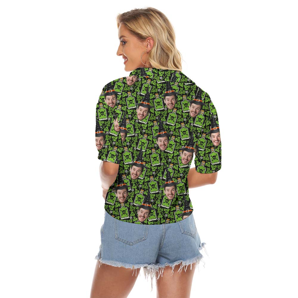 Happy St. Patrick's Day Custom Women's Cropped Shirt
